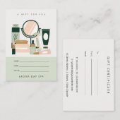 Blush Green Makeup Artist Cosmologe Gift Card Terminkarte (Vorne/Hinten)