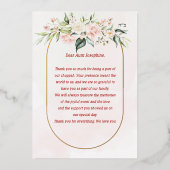 Blush & Green Spring Jewish Hebrew Chuppah Danke Folieneinladung (Rückseite)