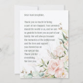 Blush & Green Spring Jewish Hebrew Chuppah Dankeskarte (Rückseite)