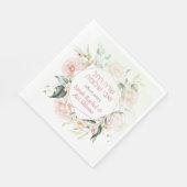 Blush & Green Spring Jewish Hebrew Chuppah DIY Serviette (Ecke)