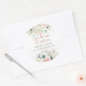 Blush & Green Spring Jewish Hebrew Chuppah Runder Aufkleber (Umschlag)