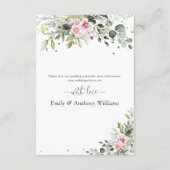 Blush Greenerity Wedding Reception Enclosure Card Begleitkarte (Rückseite)