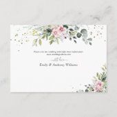Blush Greenerity Wedding Reception Enclosure Card Begleitkarte (Rückseite)