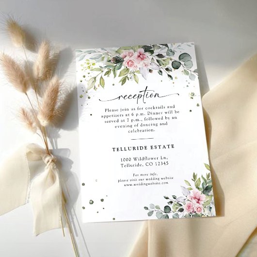 Blush Greenerity Wedding Reception Enclosure Card Begleitkarte