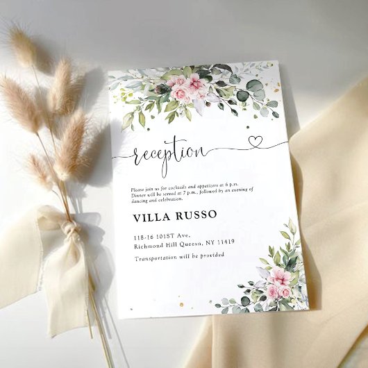Blush Greenerity Wedding Reception Enclosure Card Begleitkarte