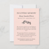 Blush Greenery Beileid mit Foto Vielen Dank Dankeskarte (Vorderseite)