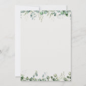 Blush Greenery Gold Frame Wedding Invitation Einladung (Rückseite)