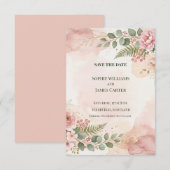 Blush-Grün Save-the-Date-Karte Save The Date (Vorne/Hinten)