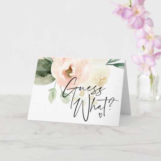 Blush Guess What Pregnancy Announcement Reveal Karte (Orchidee)