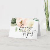 Blush Guess What Pregnancy Announcement Reveal Karte (Vorderseite)