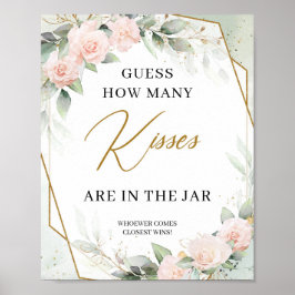 Blush Guess wie viele Küsse im Glas sind Poster