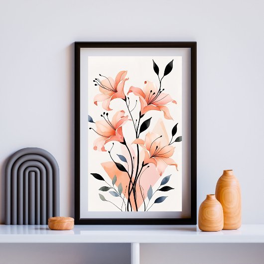 Blush Harmony - Moderne Blume VII Poster