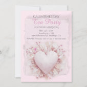 Blush Heart Galentine Tea Party Soft Romance Charm Einladung (Vorderseite)