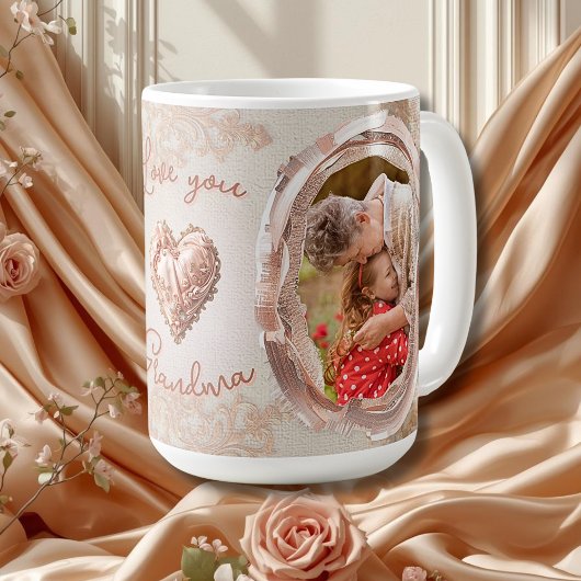 Blush Heirloom Heart Family Photo Keepsake Panel Kaffeetasse