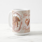 Blush Heirloom Heart Family Photo Keepsake Panel Kaffeetasse (Vorderseite Links)