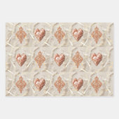 Blush Heirloom Heart Pattern Loving Keepsake Wrap Geschenkpapier Set (Vorderseite 2)