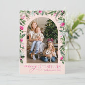 Blush Hellrosa Grüne Arch Weihnachten 1 Foto (Stehend Vorderseite)