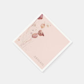 Blush Herbst Foliage Brautparty Napkin Serviette (Ecke)