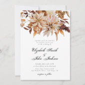 Blush Herbstbrennen Orangen-Rost-Hochzeit Einladung (Vorderseite)