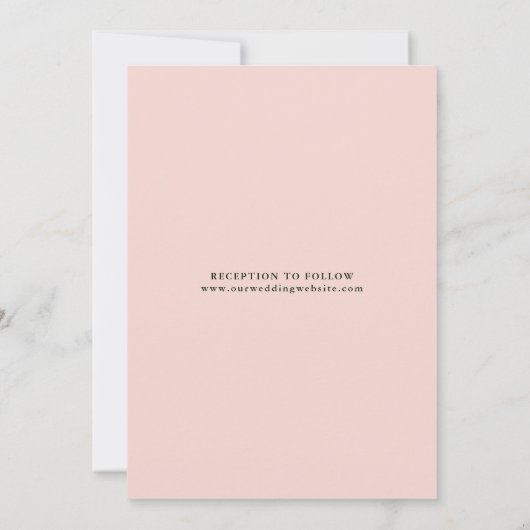 Blush Hexagon Hochzeit im botanischen Blumengarten Einladung (Rückseite)