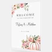 Blush Hochzeit im Herbst Welcome Acrylschild (Winkel)