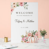 Blush Hochzeit im Herbst Welcome Acrylschild (Hochzeit)