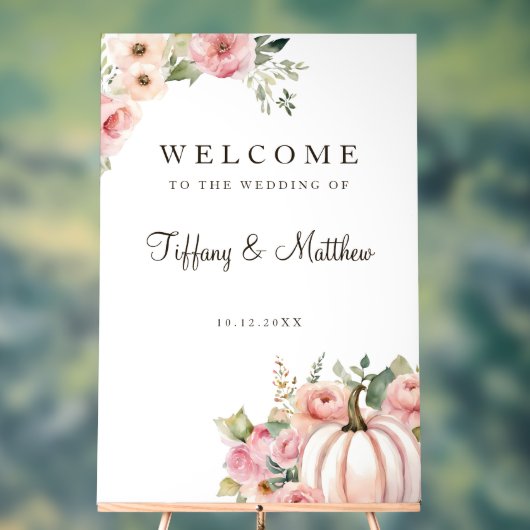 Blush Hochzeit im Herbst Welcome Acrylschild (Neutral)