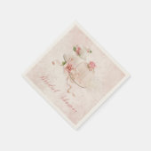 Blush Hochzeitstorten mit Rose, Brautparty Serviette (Ecke)