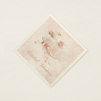 Blush Hochzeitstorten mit Rose, Brautparty Serviette