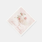 Blush Hochzeitstorten mit Rose Serviette (Ecke)