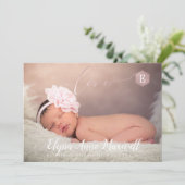 Blush Honeycomb, Geburtsankündigung + Danke Einladung (Stehend Vorderseite)