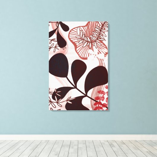 Blush Horizon – Modern Abstract Botanical  Leinwanddruck (Insitu (Holzboden))