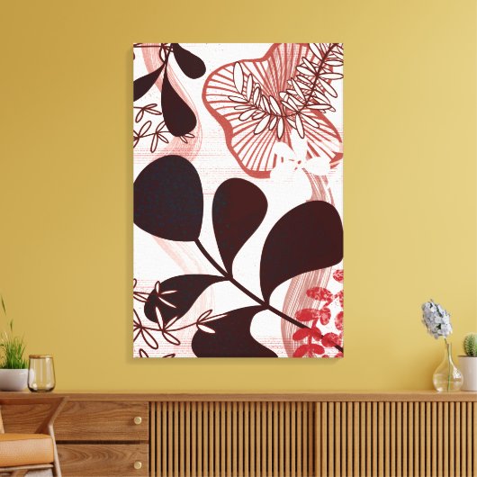 Blush Horizon – Modern Abstract Botanical Leinwanddruck (Insitu (Wohnzimmer))
