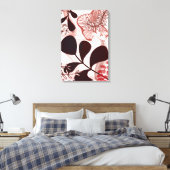 Blush Horizon – Moderne Abstrakte Botanik Leinwanddruck (Insitu (Schlafzimmer))