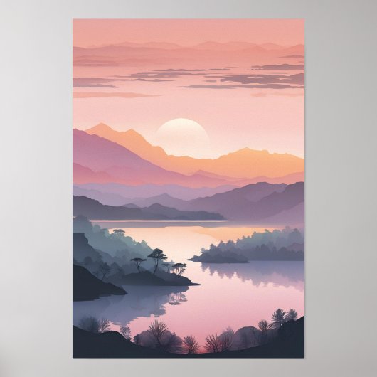 Blush Horizon Serenity Poster (Vorne)