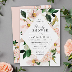 Blush-Hortensien-Baby-Shower-Einladung Einladung