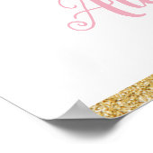 Blush Hot Air Ballon Christening Taufe Willkommen Poster (Ecke)