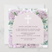 Blush Hydrangea Arch Taufe Einladung (Rückseite)