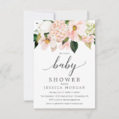 Blush Hydrangea Babydusche Einladungskarte Einladung (Vorderseite)