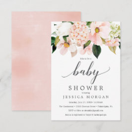 Blush Hydrangea Babydusche Einladungskarte Einladung