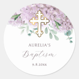 Blush Hydrangea Baptism Sticker