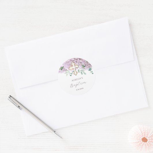 Blush Hydrangea Baptism Sticker (Umschlag)
