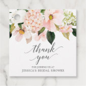Blush Hydrangea Brautparty Vielen Dank für Ihre Un Geschenkanhänger (Vorderseite)