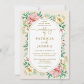 Blush Hydrangea Floral Wedding Card Einladung (Vorderseite)