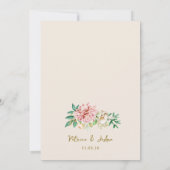 Blush Hydrangea Floral Wedding Card Einladung (Rückseite)