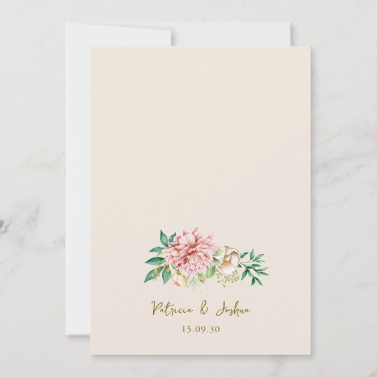 Blush Hydrangea Floral Wedding Card Einladung (Rückseite)