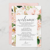 Blush Hydrangea Hochzeit Begrüßungsschreiben Programm (Vorne/Hinten)