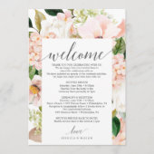 Blush Hydrangea Hochzeit Begrüßungsschreiben Programm (Vorderseite)