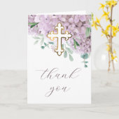 Blush Hydrangea Holy Cross Religious Thank You Karte (Gelbe Blume)