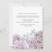 Blush Hydrangea Taufe Einladung (Rückseite)